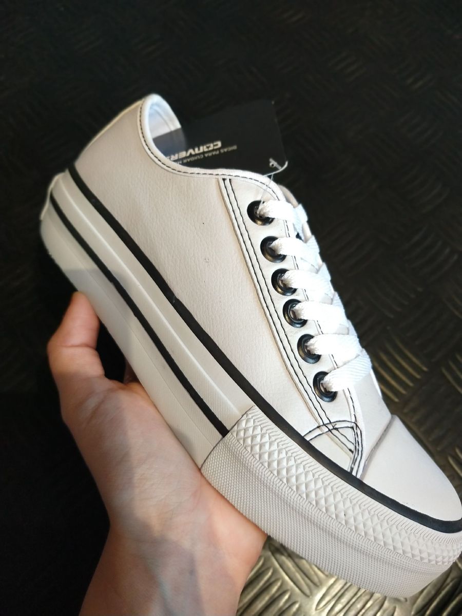 tenis all star couro plataforma
