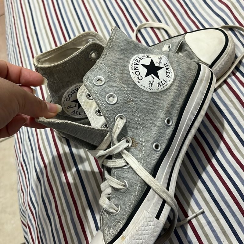 Converse Cinza All Star Cano Alto Cinza Tênis Infantil All Star