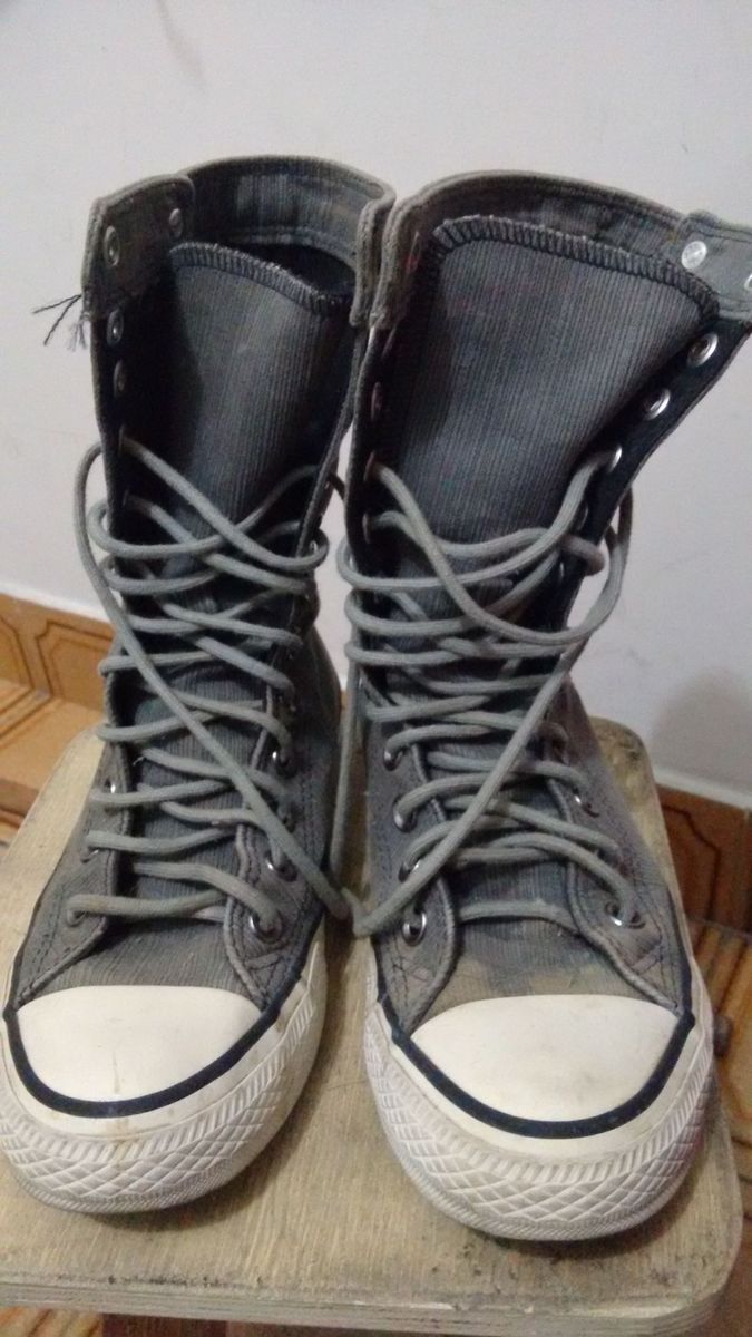 all star cano alto cinza