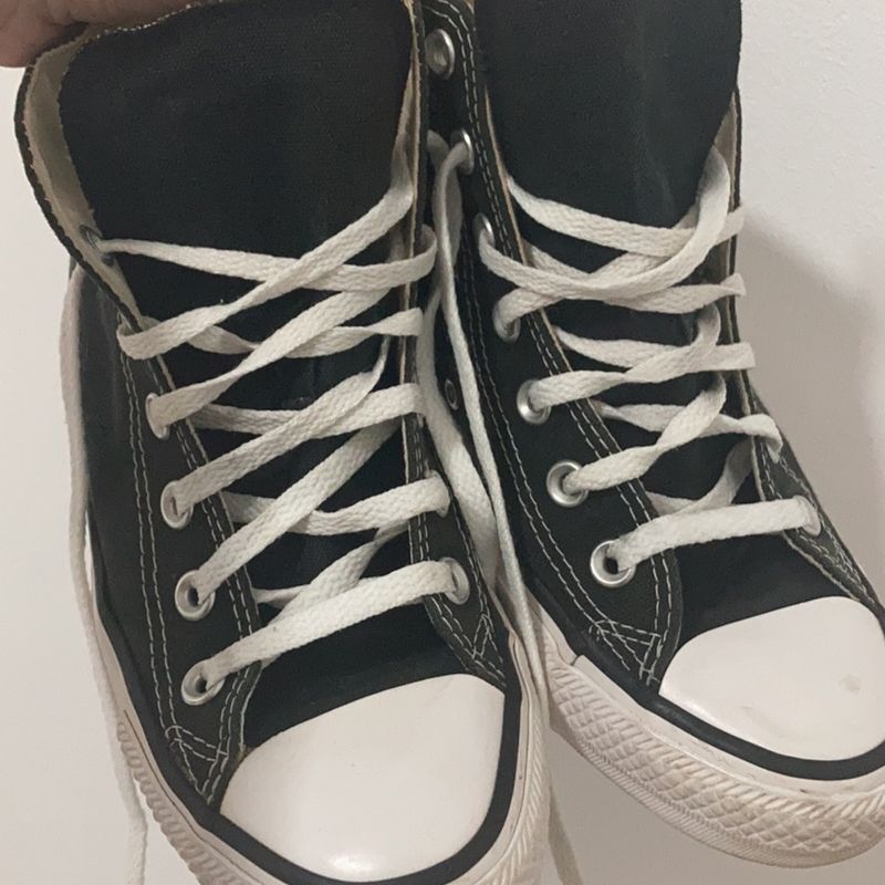 All Star Preto Cano Alto Plataforma | Tênis Feminino Converse Usado  87594439 | enjoei