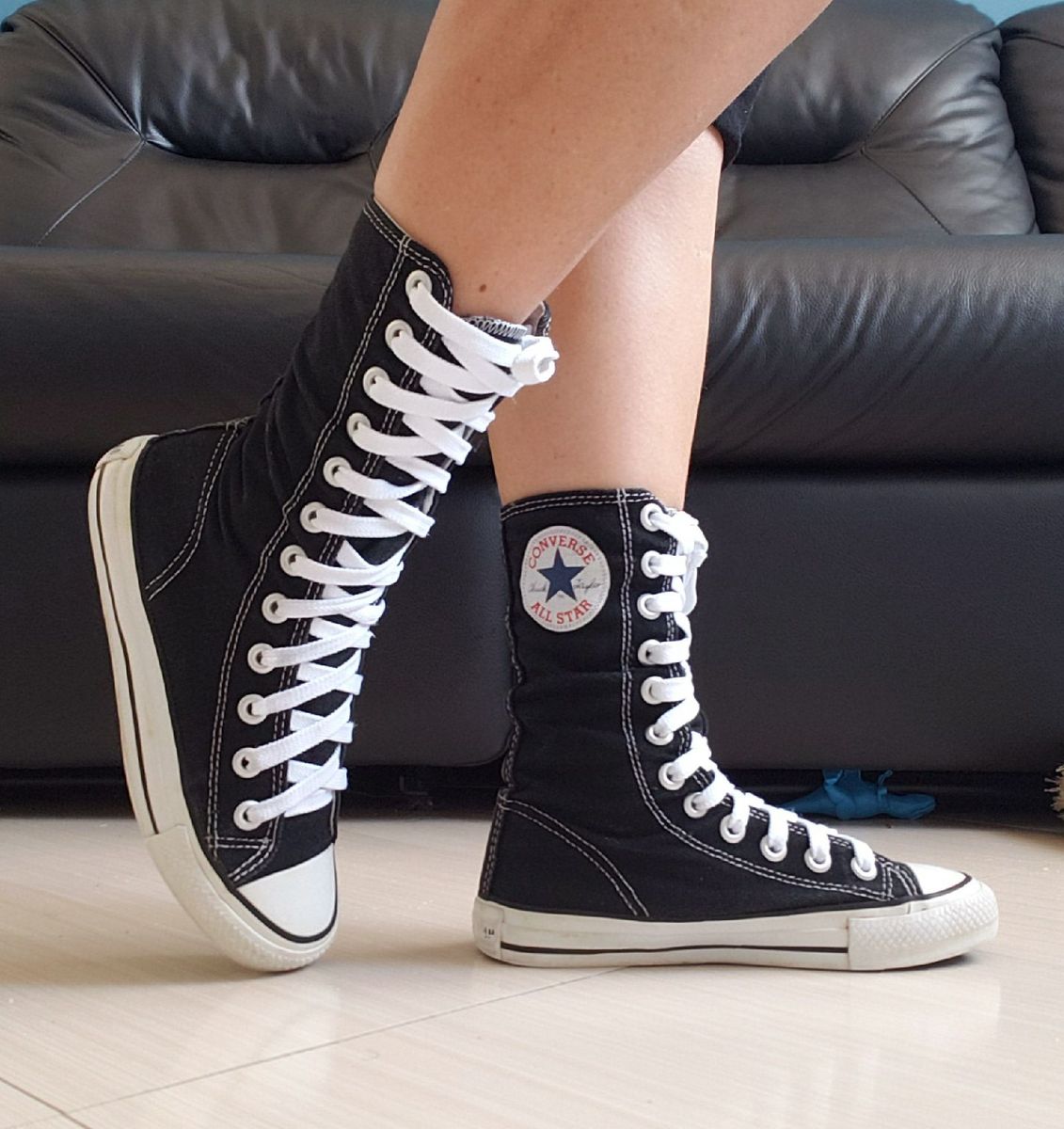 All Star Cano Alto Preto., Tênis Feminino All Star Usado 35905755