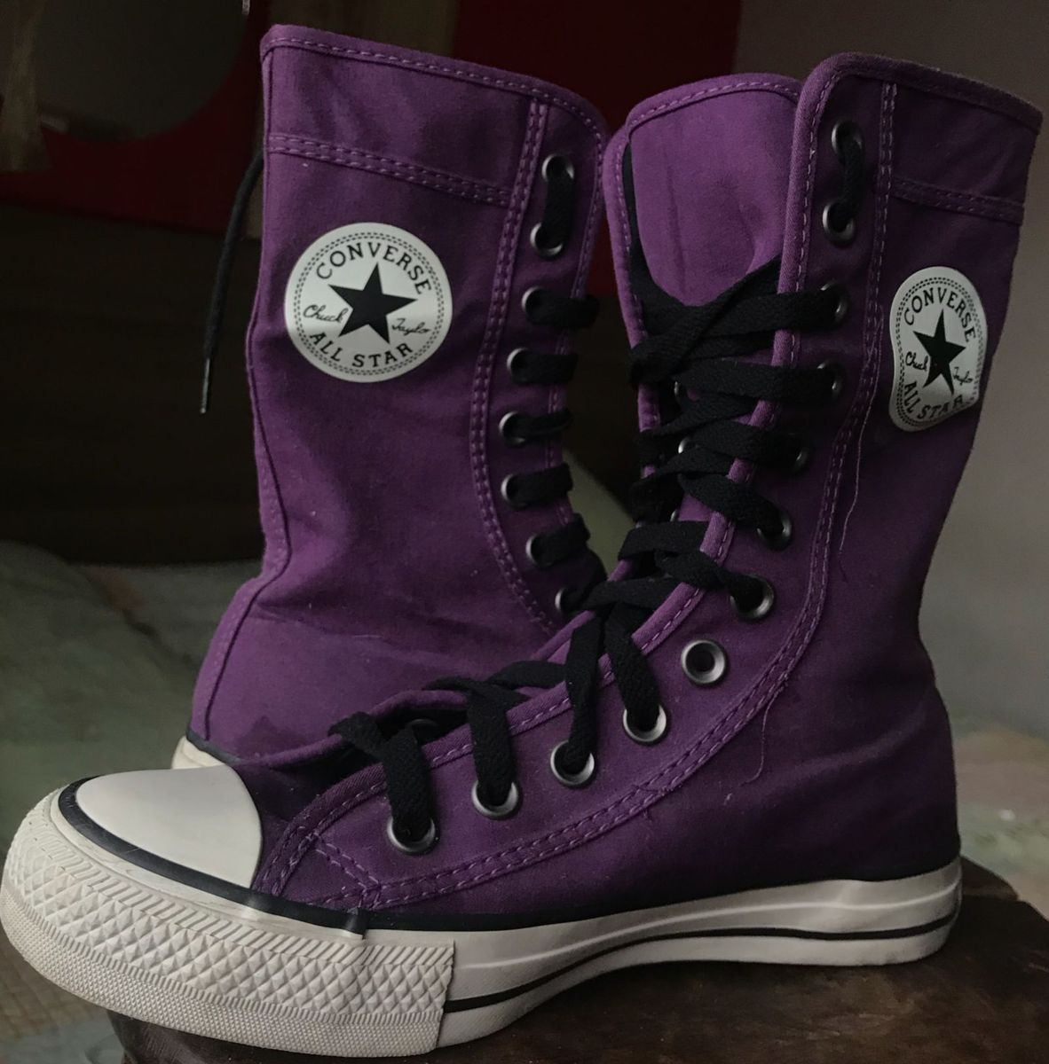 tenis all star roxo cano alto