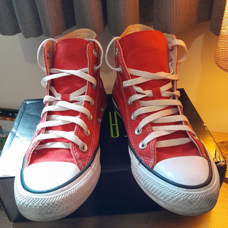 Tenis all star clearance cano alto vermelho