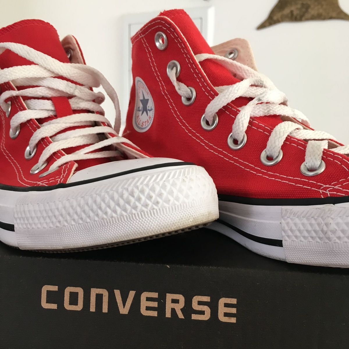 all star converse cano alto vermelho