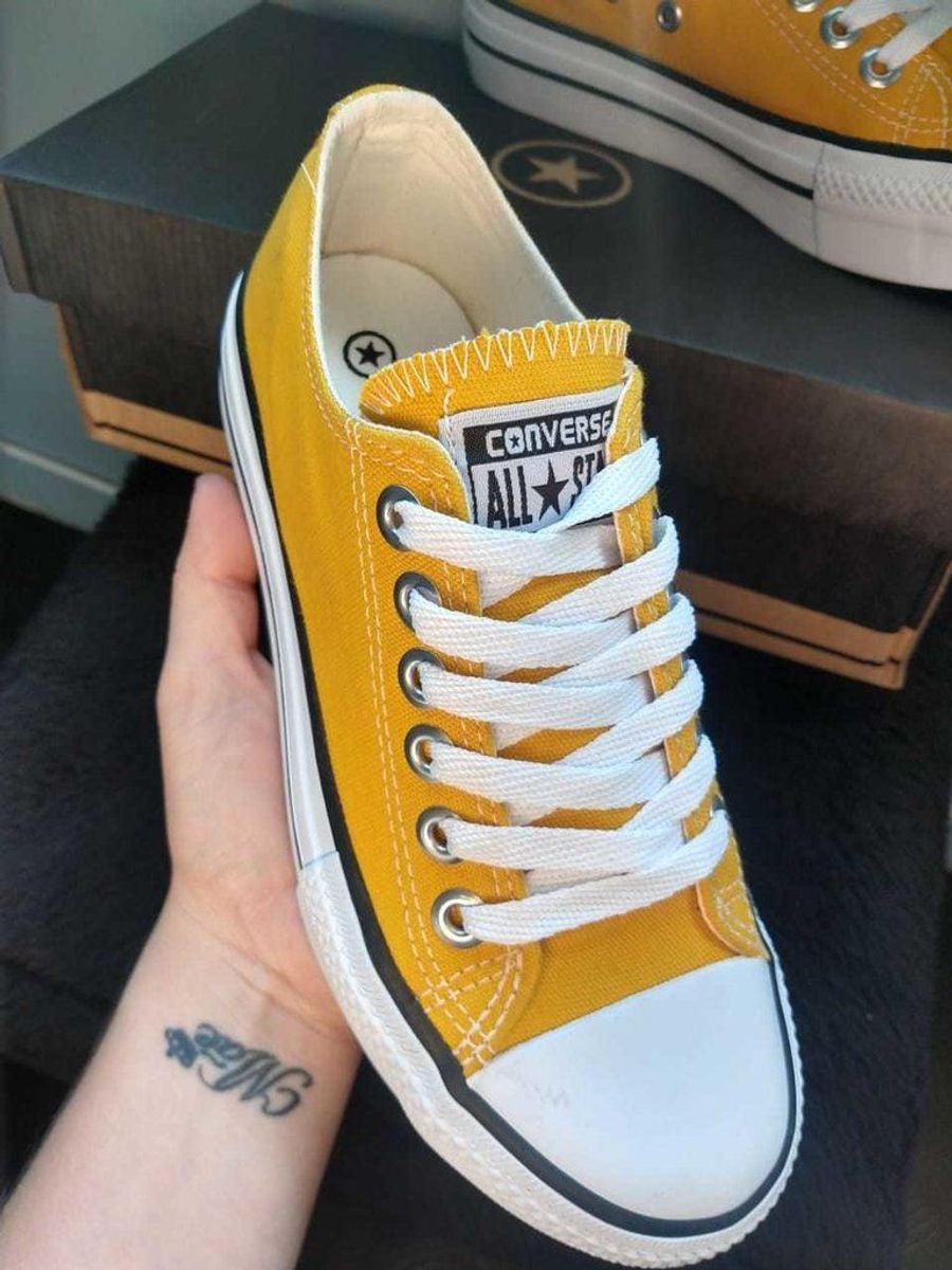 all star amarelo cano baixo