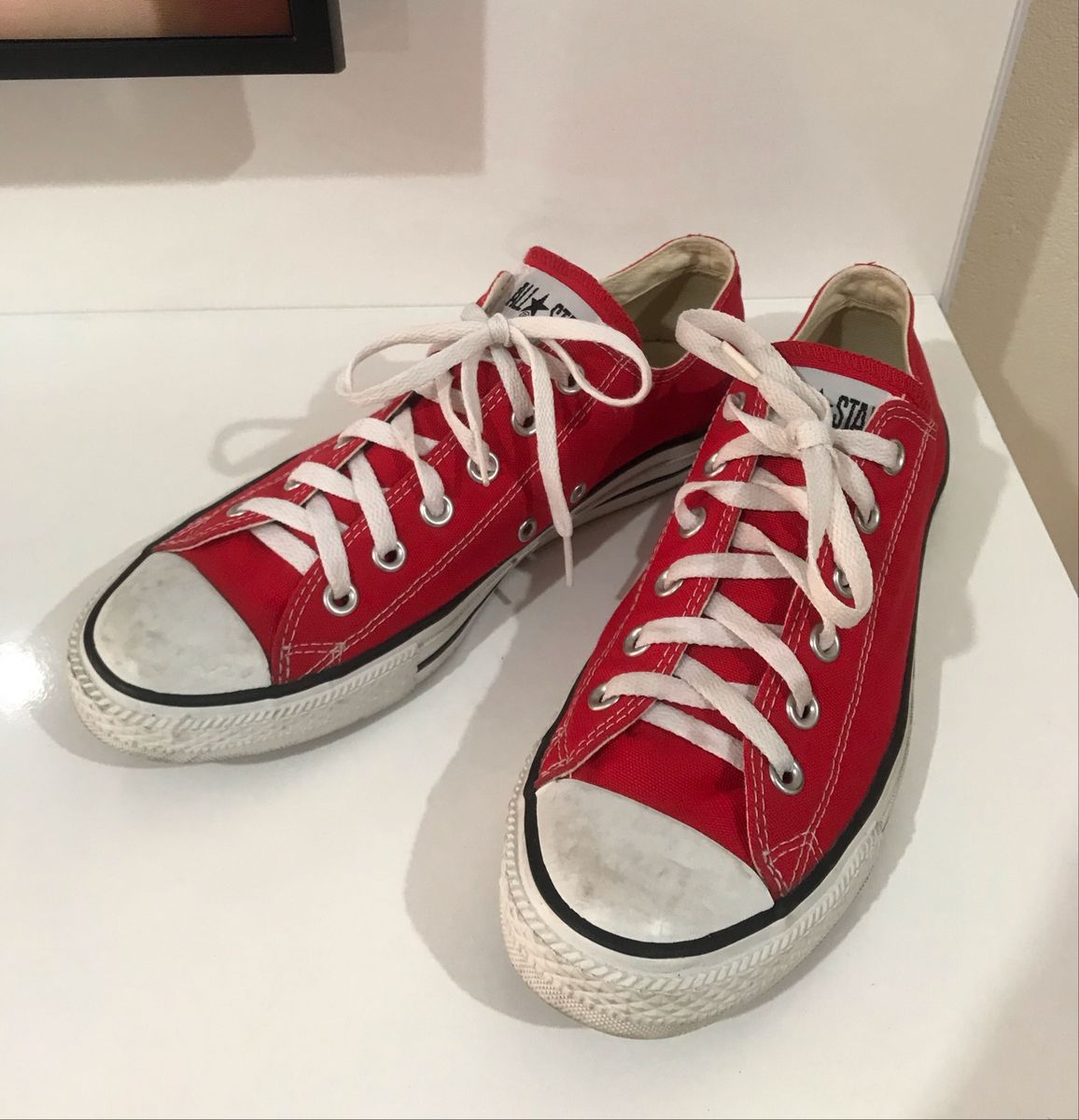 all star vermelho cano baixo