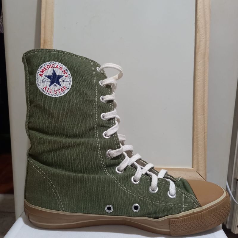 All Star Cano Longo Botinha 38 Verde Sola Laranja Velcro All Star Usado 109943619 enjoei