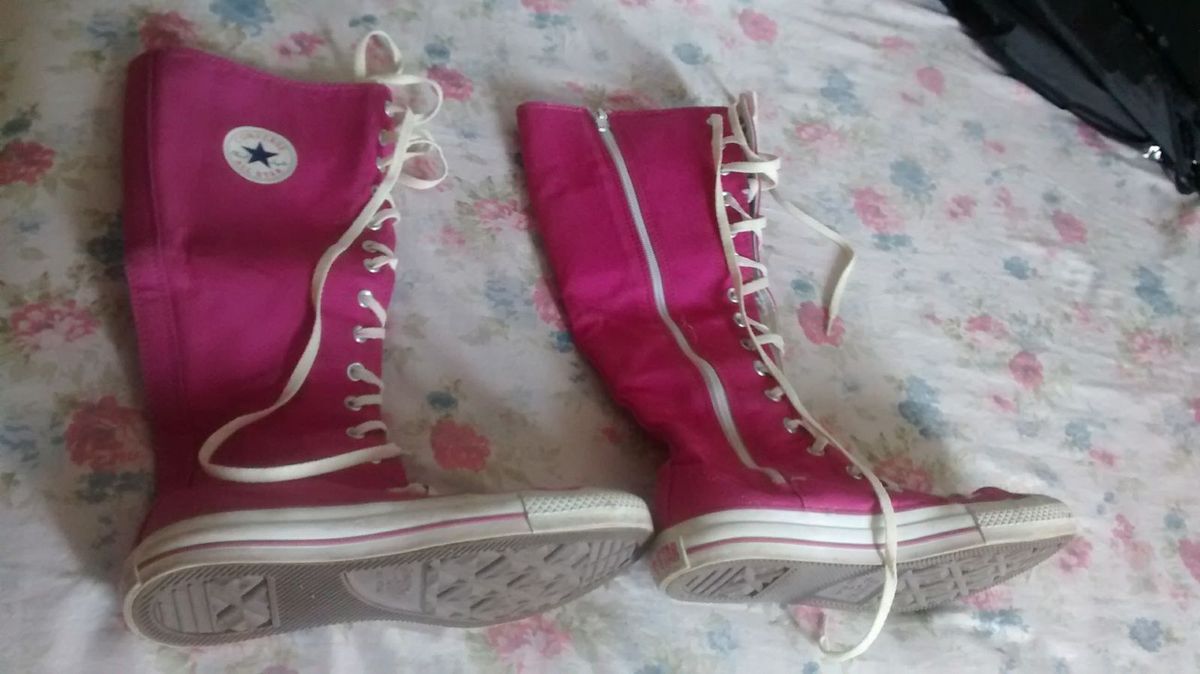 all star rosa pink cano alto