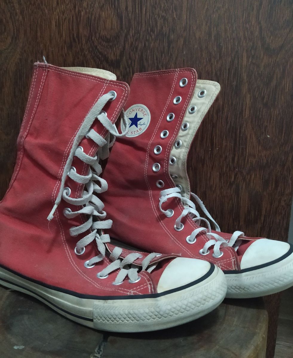 all star vermelho cano longo