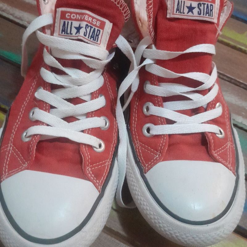 All Star Cano Alto Vermelho Masculino Feminino oferta