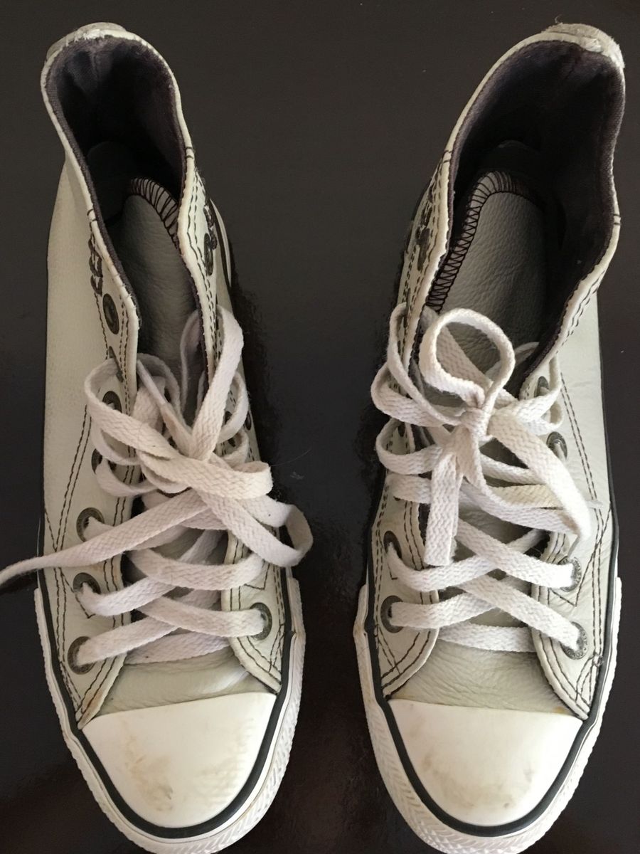 converse all star couro bege