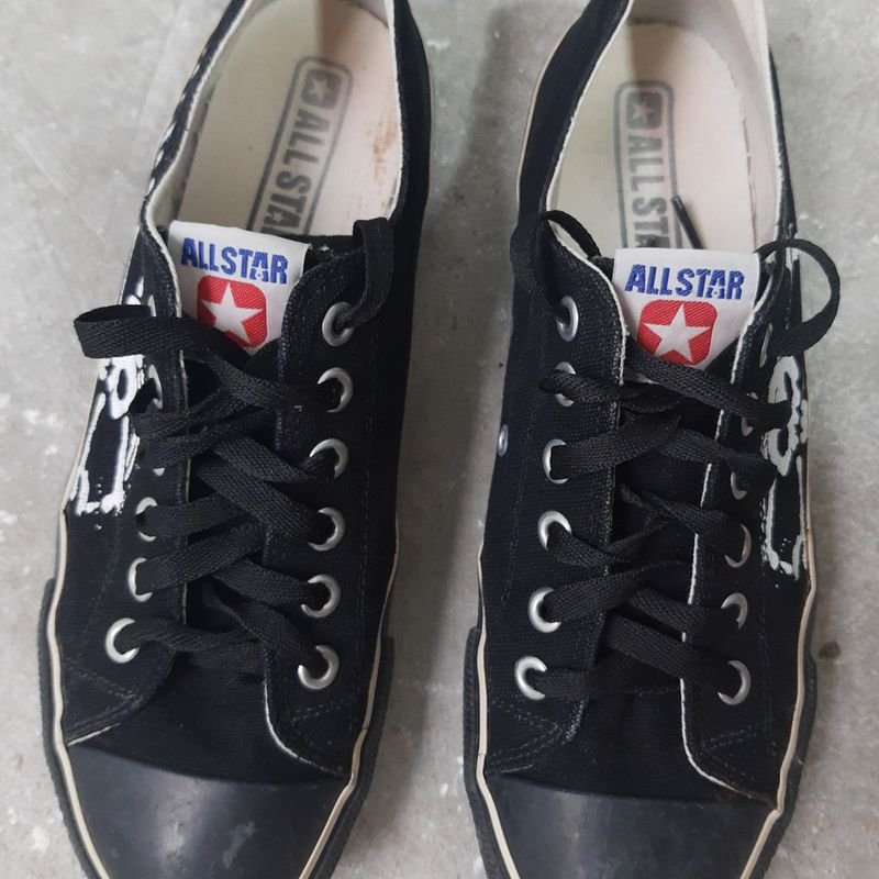 Tenis All Star Cano Baixo Caveira Preto