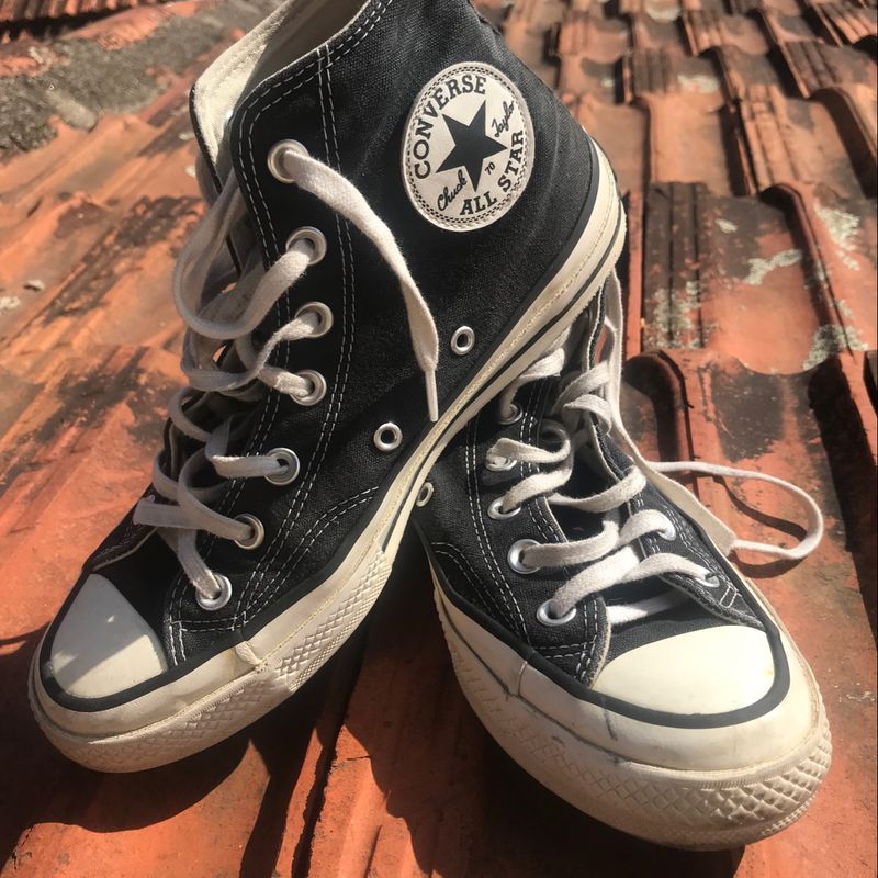 All Star Preto Cano Alto Plataforma | Tênis Feminino Converse Usado  87594439 | enjoei