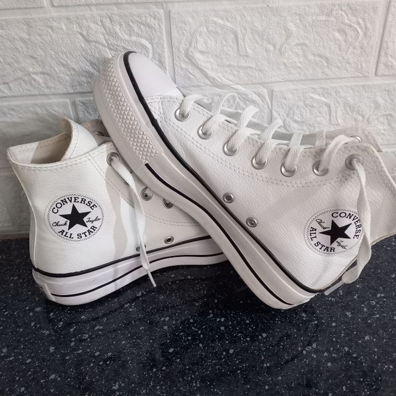 All Star Chuck Taylor Branco 35 Couro Sintético Cano Alto All