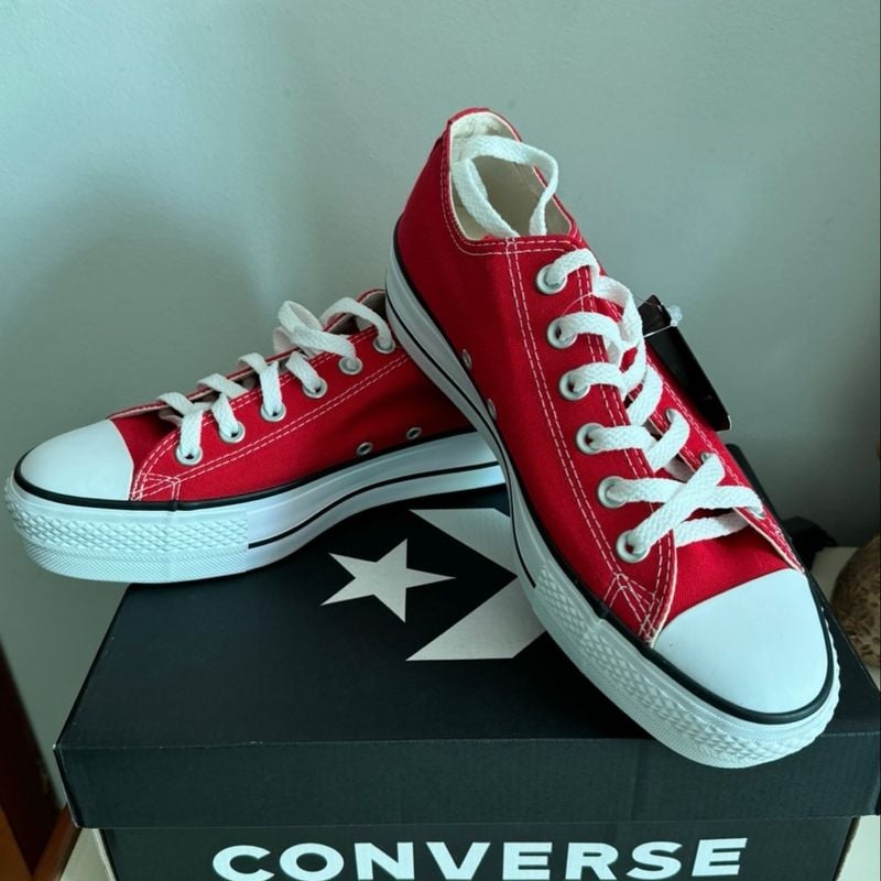 Converse Vermelho Plataforma All Star Chuck Taylor Platform Ox