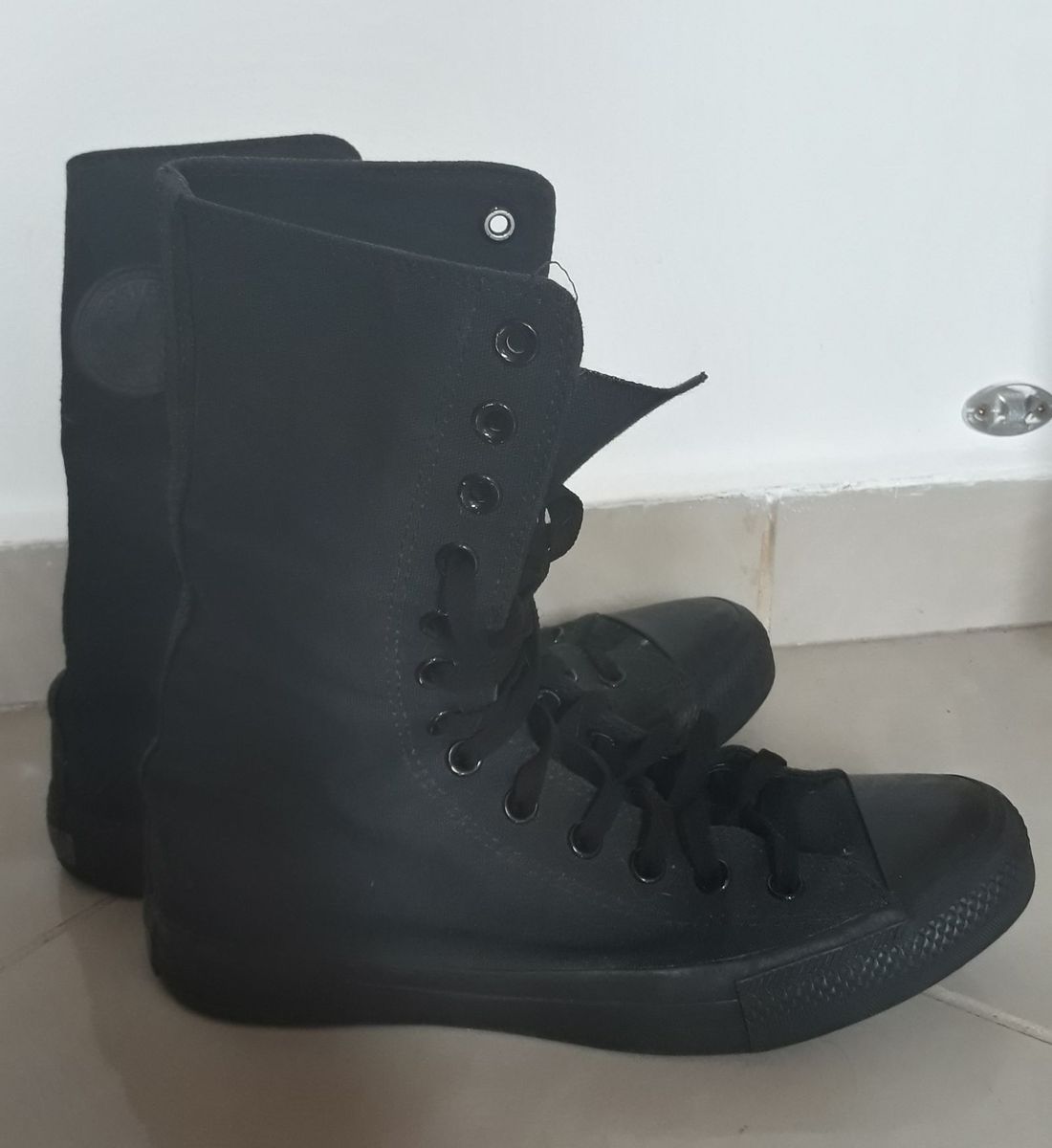 all star todo preto cano medio