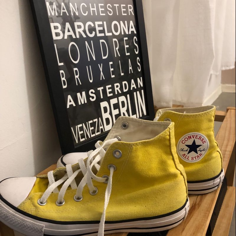 All star amarelo store cano alto 37