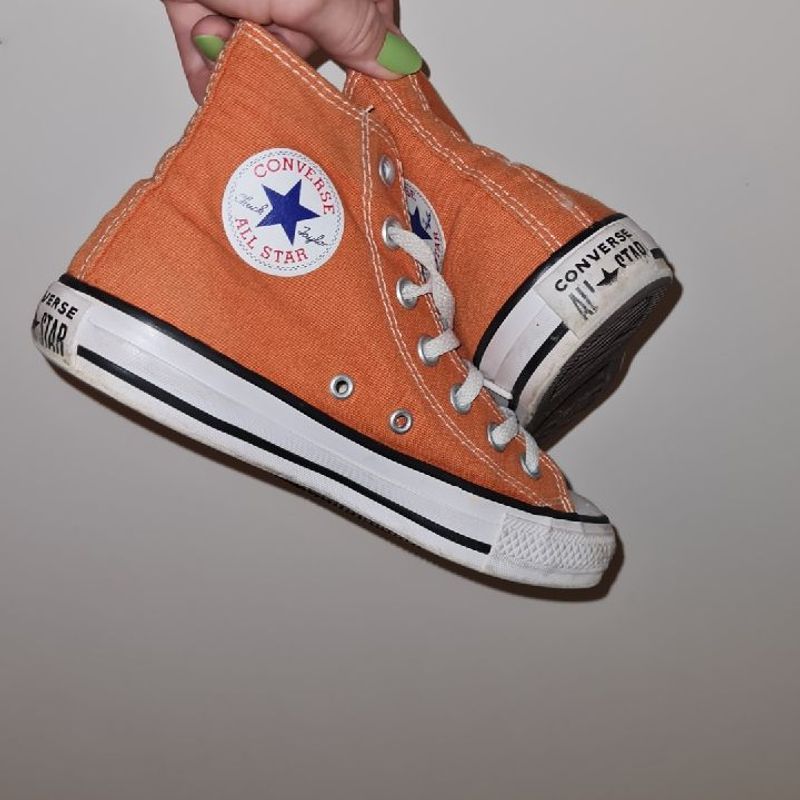 All star cano alto hot sale laranja