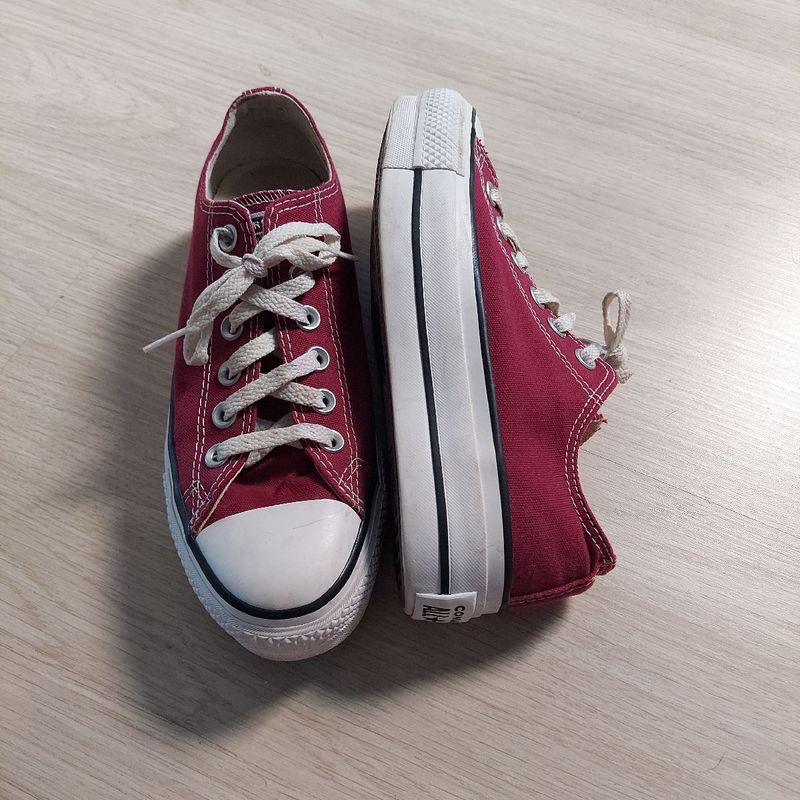 Tênis couro converse chuck store taylor all star vinho