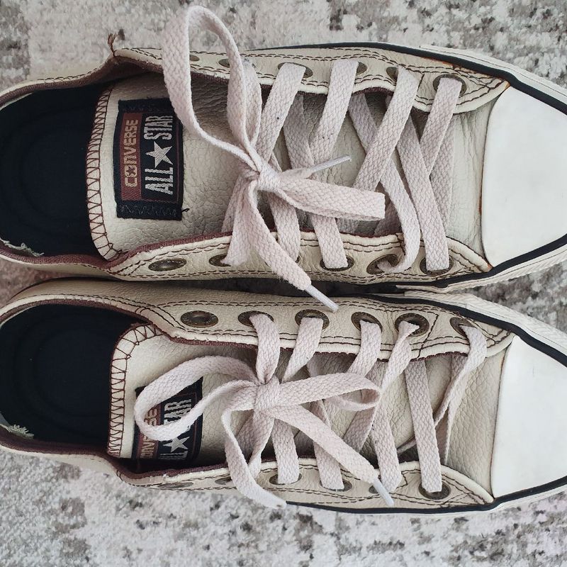 All Star Converse Couro Bege 35  Tênis Feminino All Star Usado