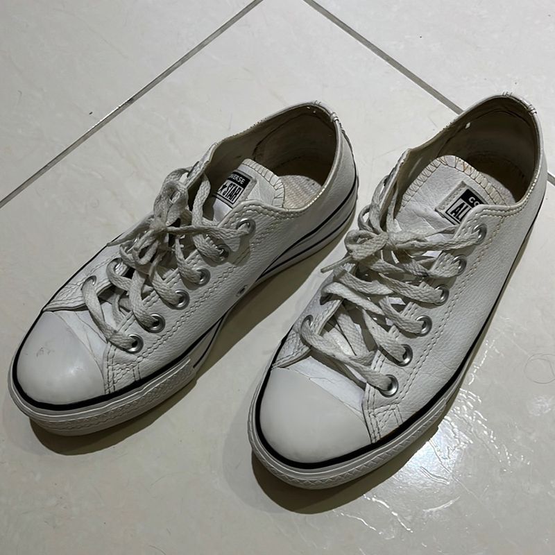 All Star Converse Couro Bege 35  Tênis Feminino All Star Usado