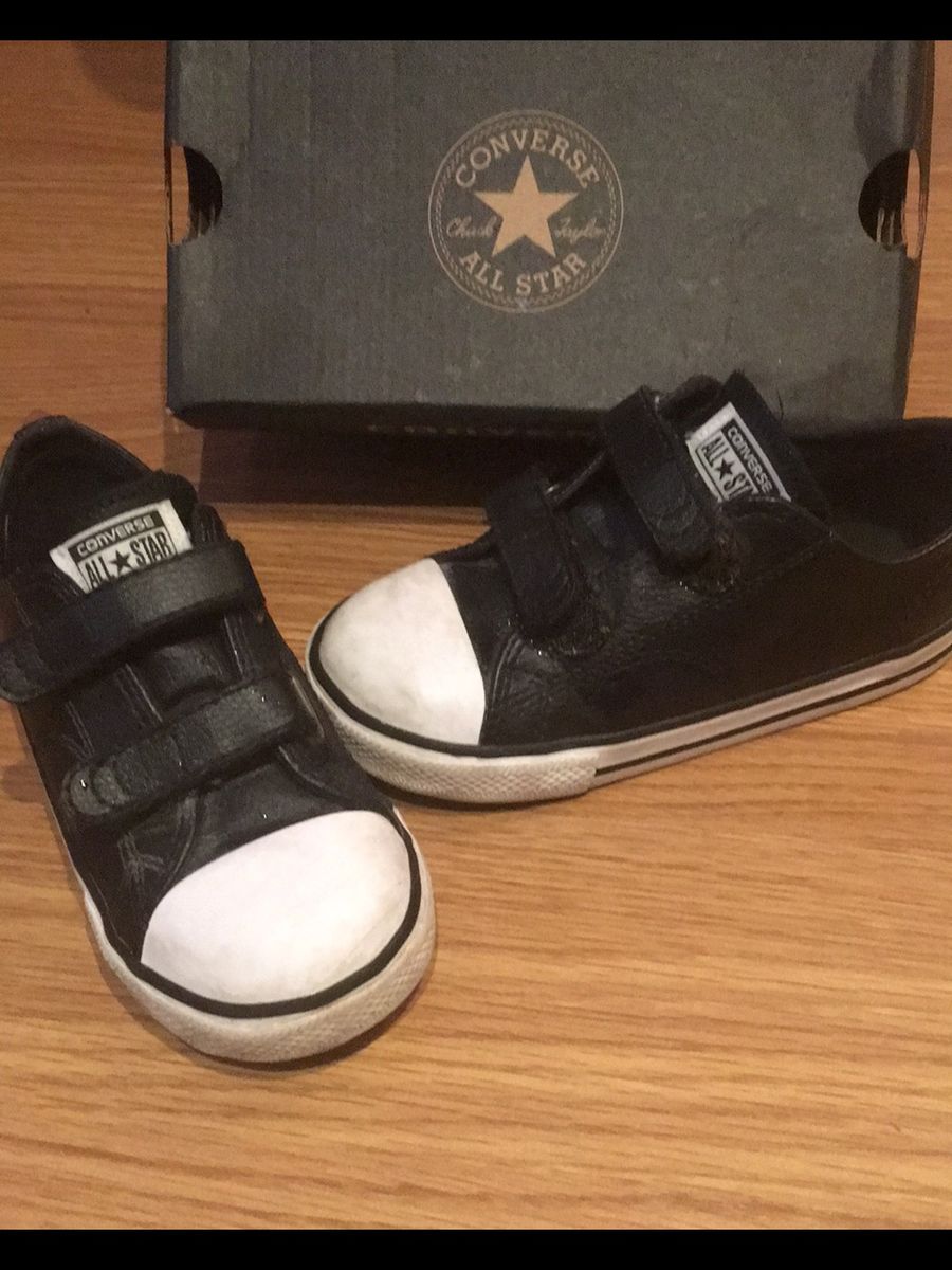 all star de couro preto infantil