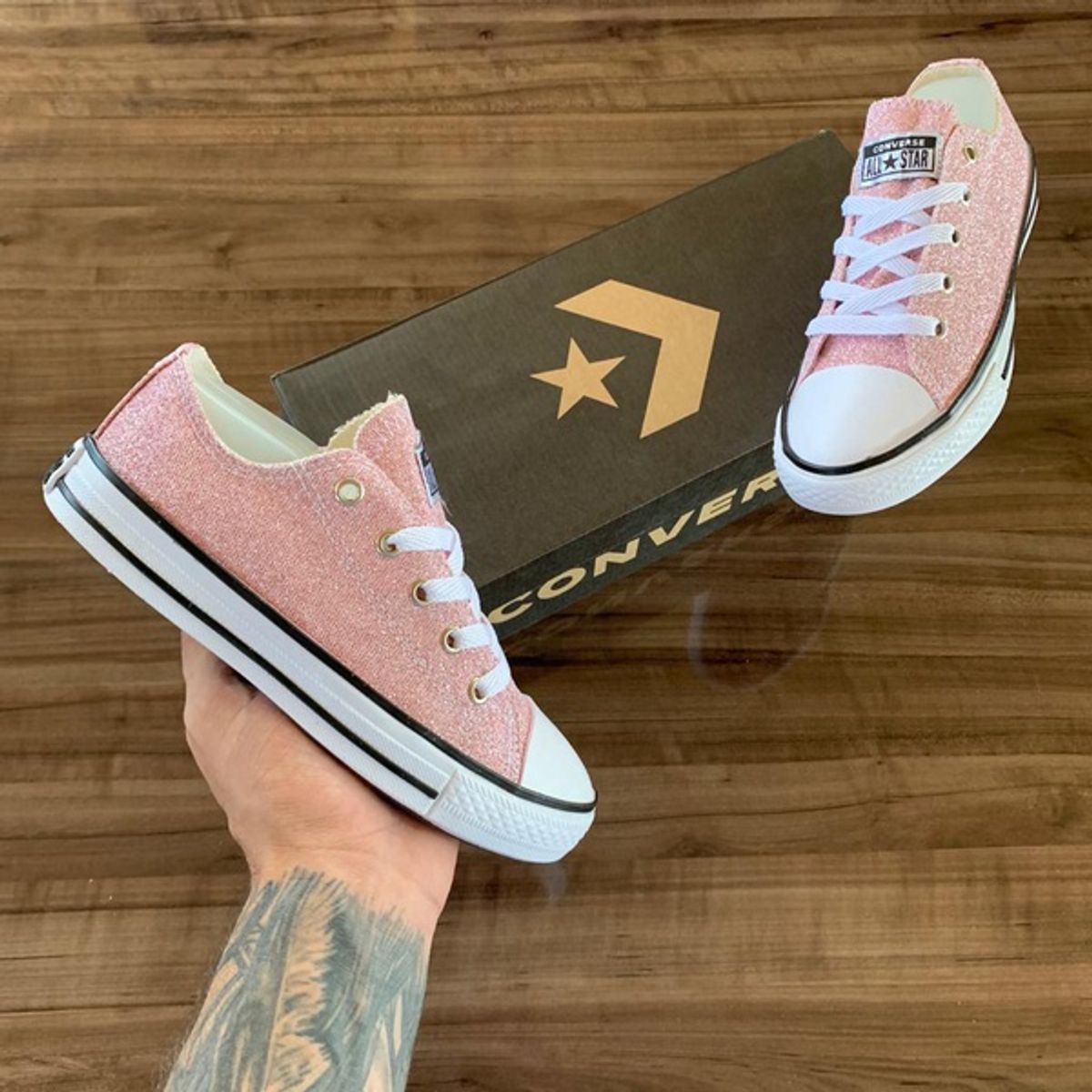 All Star Converse Infantil - Glitter Rosa C.b N°33 Digno de Princesa ...