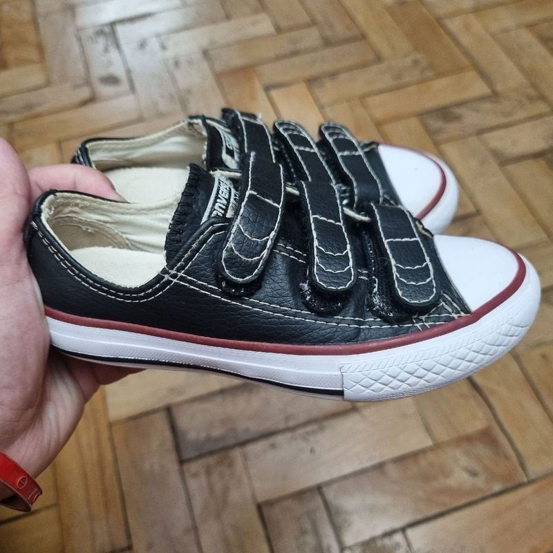 All Star Converse Infantil Preto Couro Velcro. Tam 26 Ou 10 5 Us Cal ado Infantil para Meninas All Star Usado 93275664 enjoei