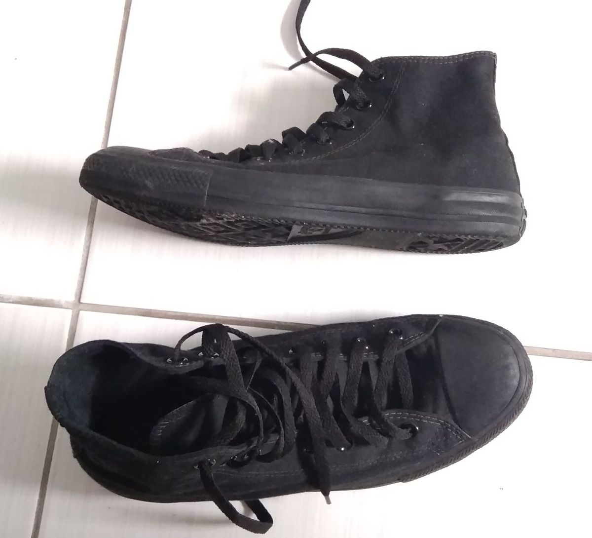 all star monochrome preto cano medio