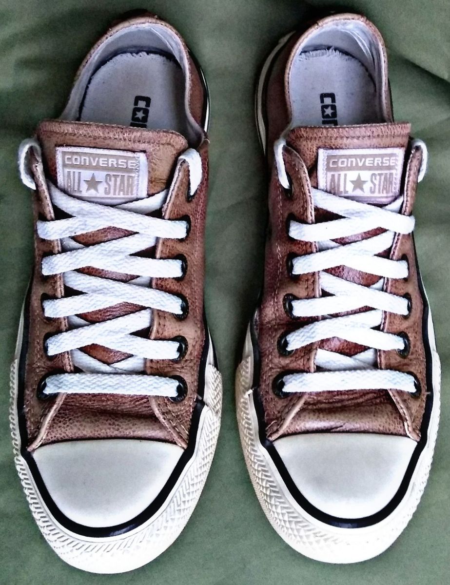 converse all star couro marrom