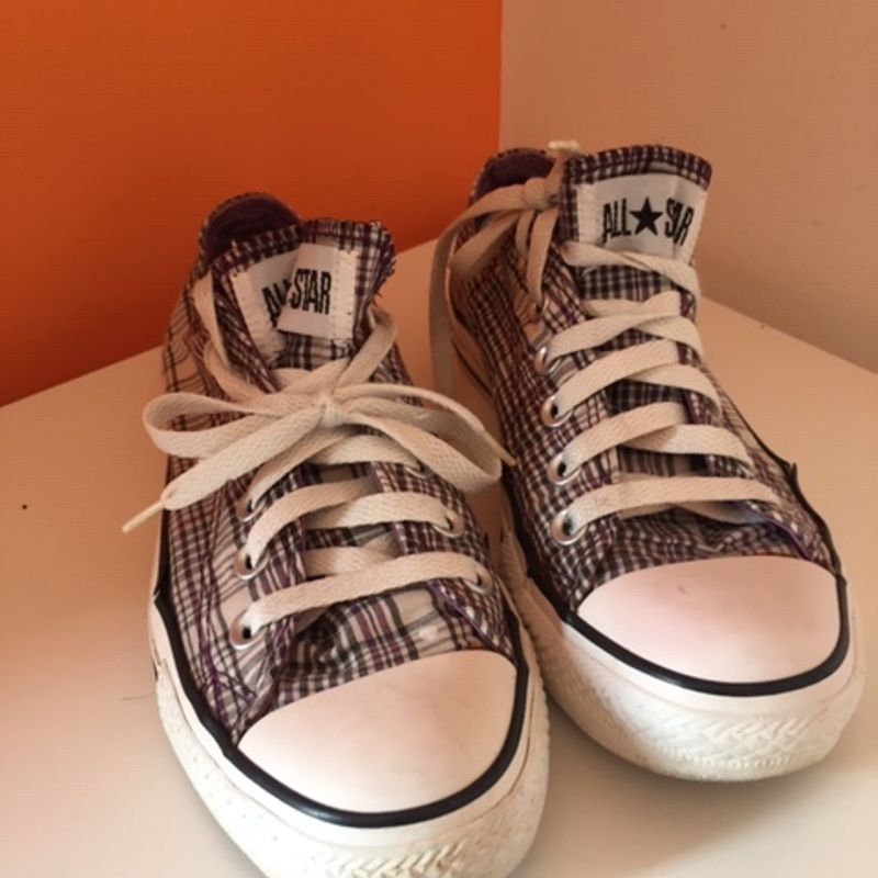 Tênis Converse All Star Xadrez Feminino Xadrez Vermelho Tenis All