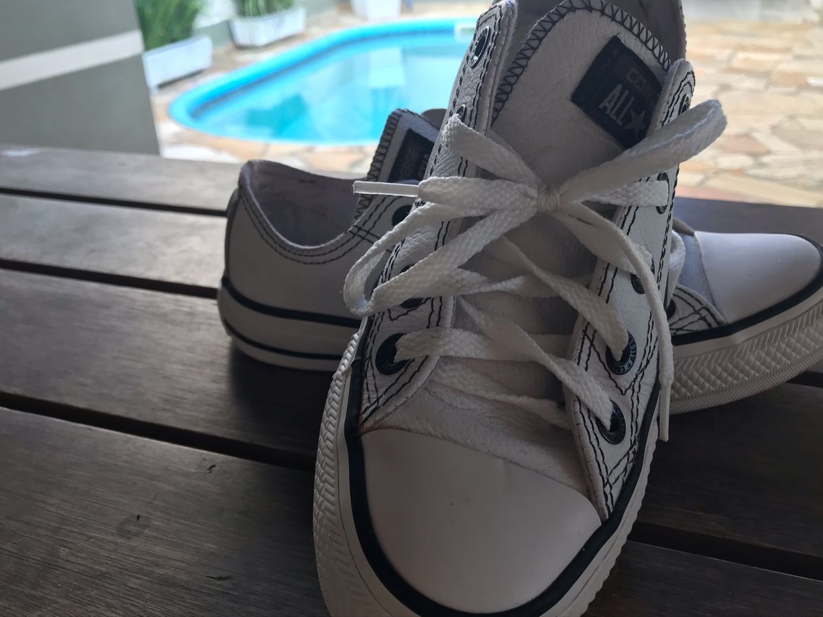 all star couro branco 33