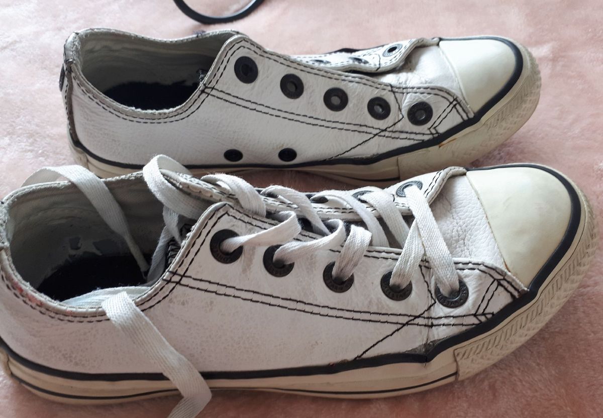 all star couro branco 34