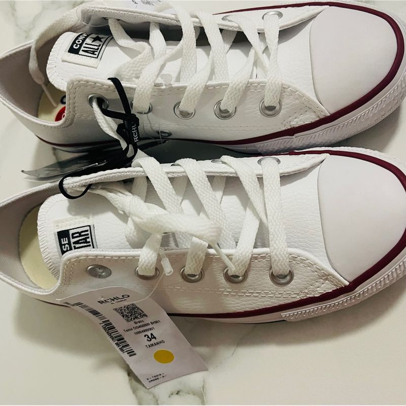 All star store couro branco 34