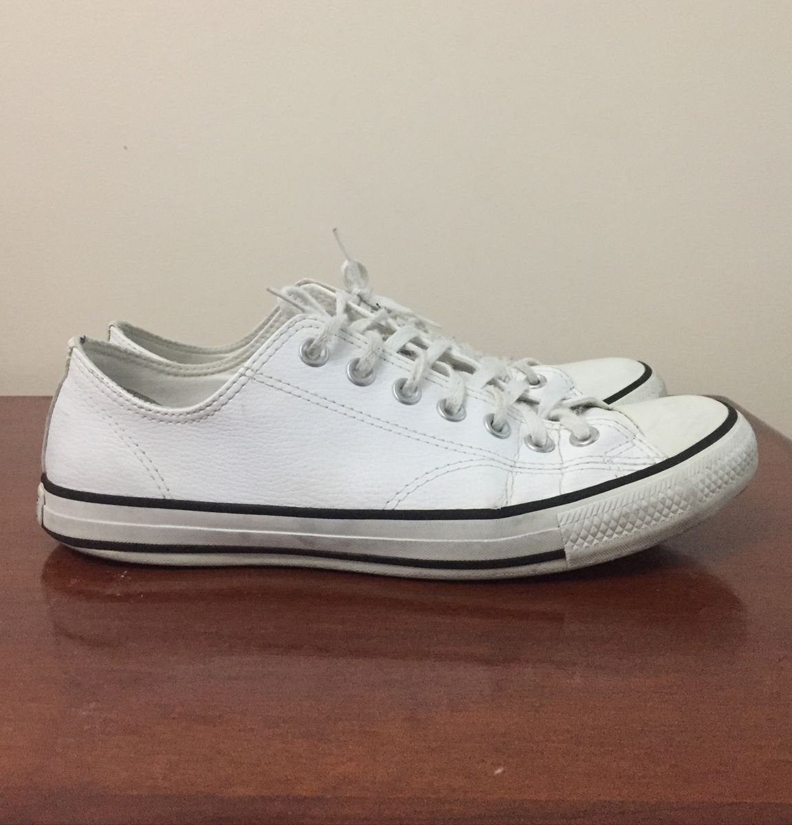 all star branco de couro masculino