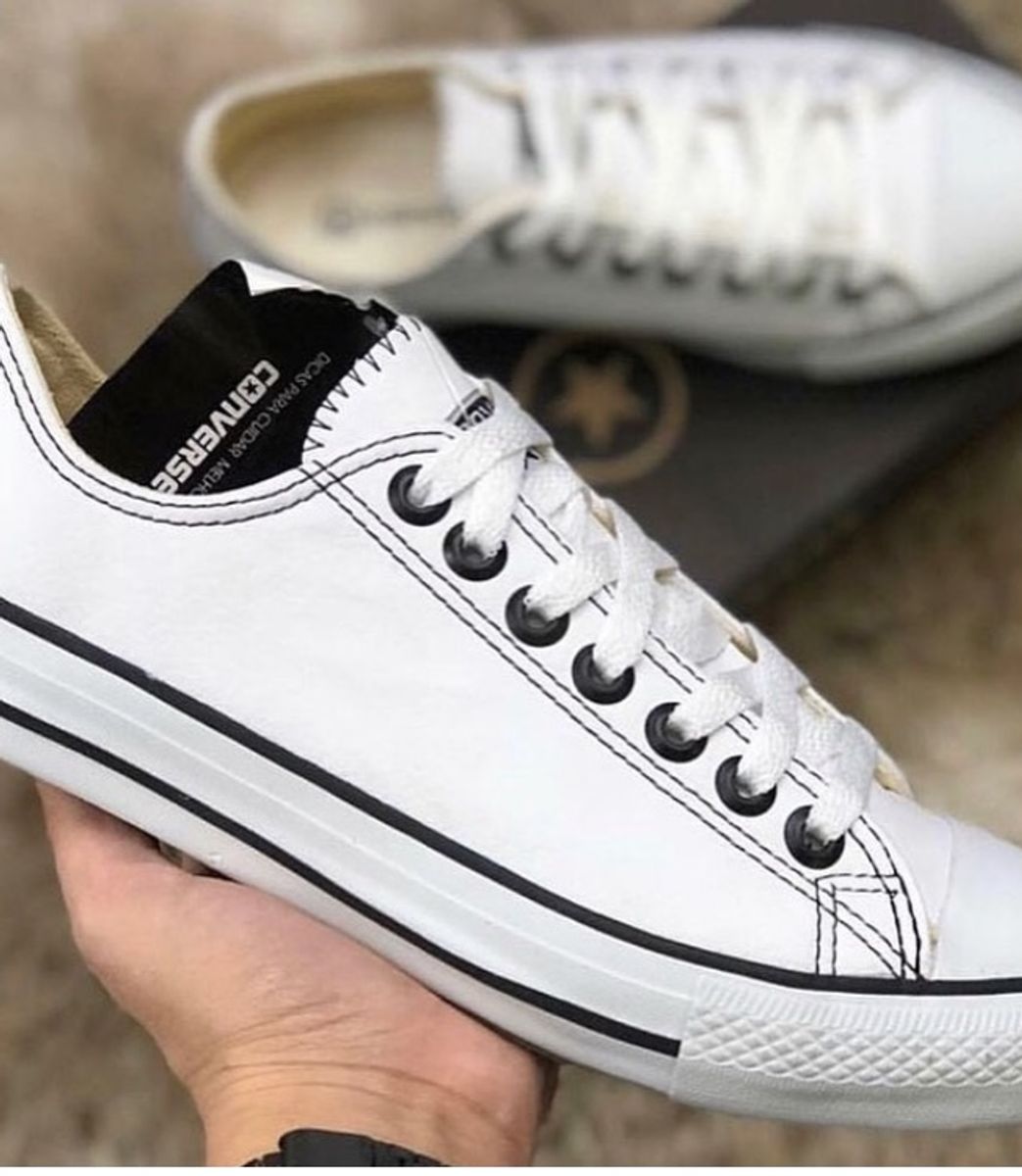 tenis all star branco couro