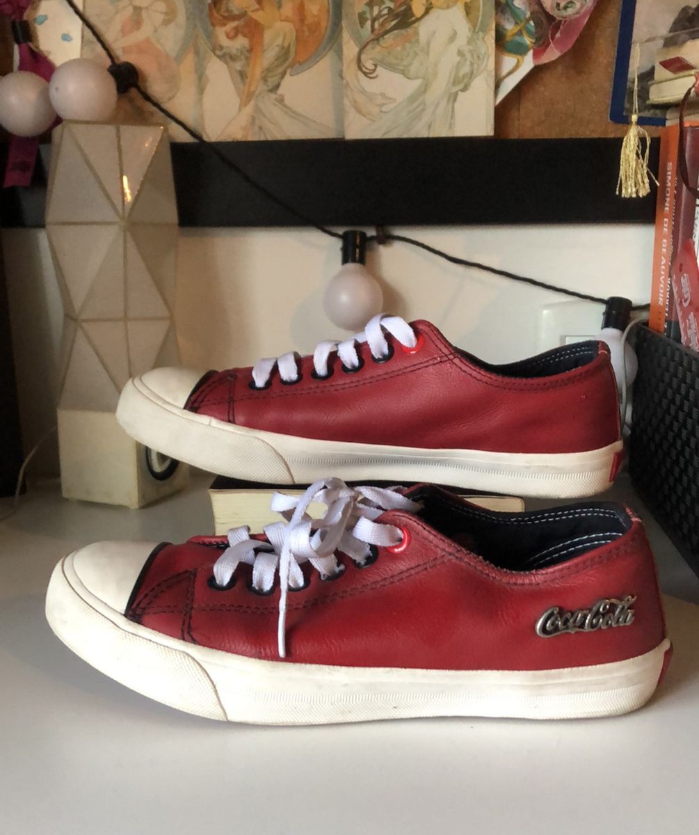 tenis all star couro vermelho