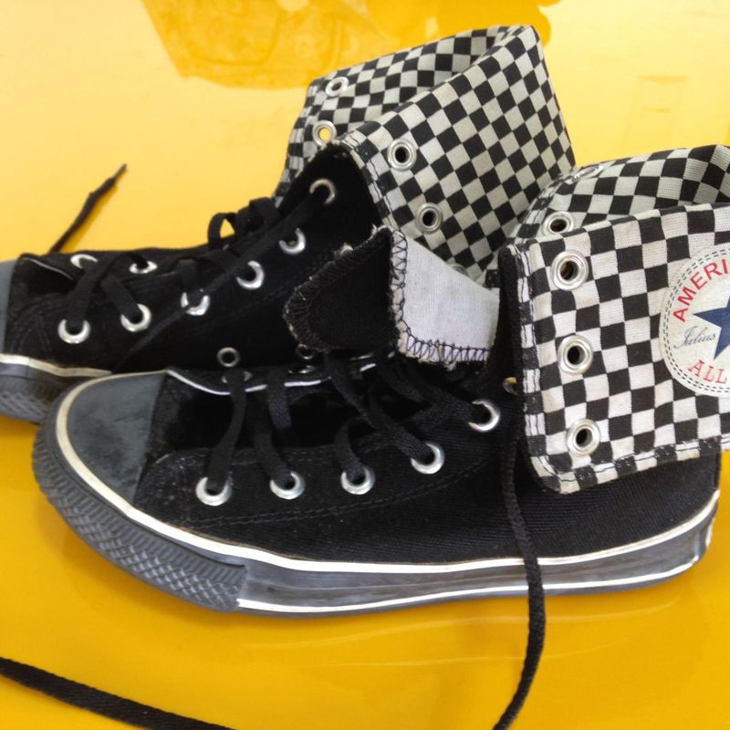 All Star Preto Cano Alto Plataforma | Tênis Feminino Converse Usado  87594439 | enjoei