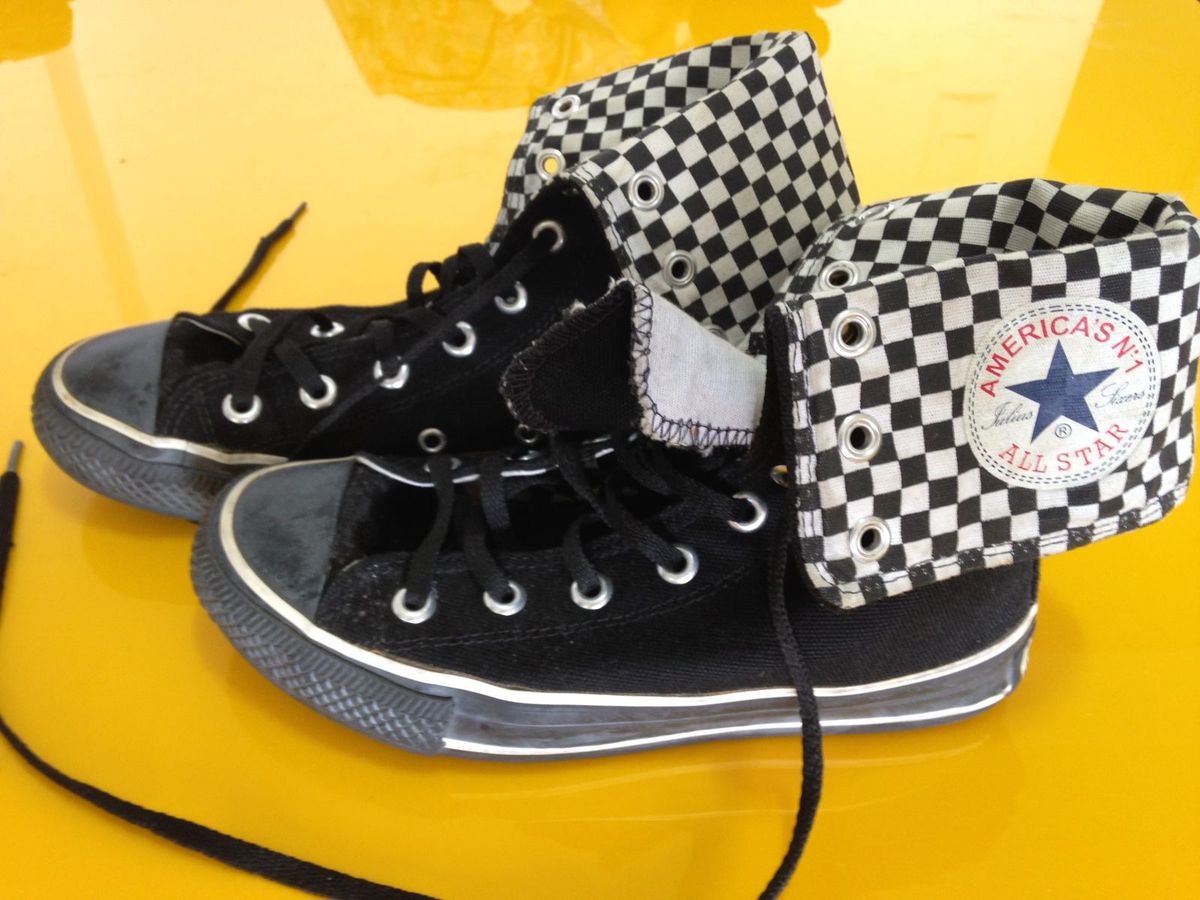 Checkered converse hot sale