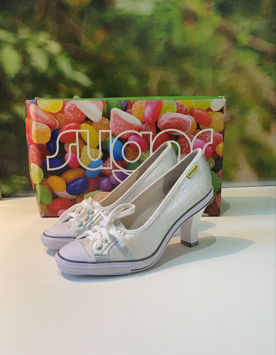 All Star de Salto Tênis Feminino Sugar Shoes Nunca Usado