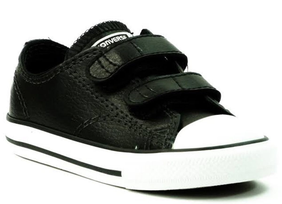 all star preto de couro infantil