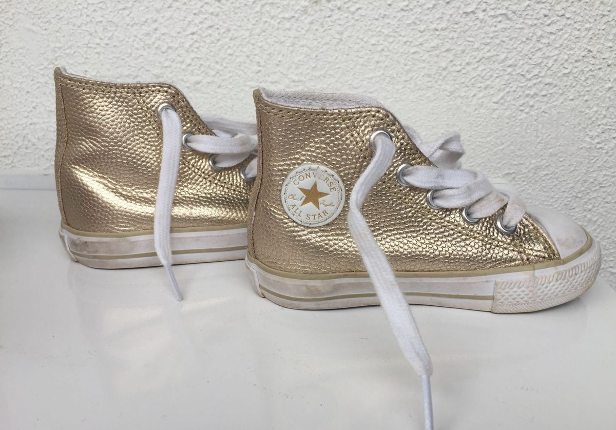 all star dourado infantil