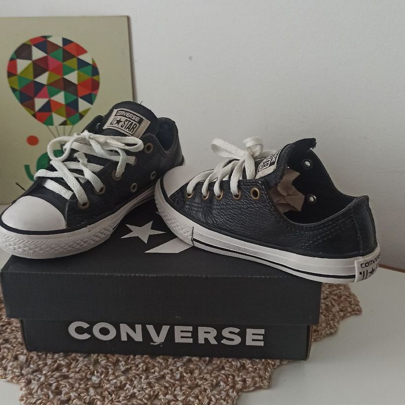 All Star Infantil Tamanho 28 Couro Preto All Star Usado