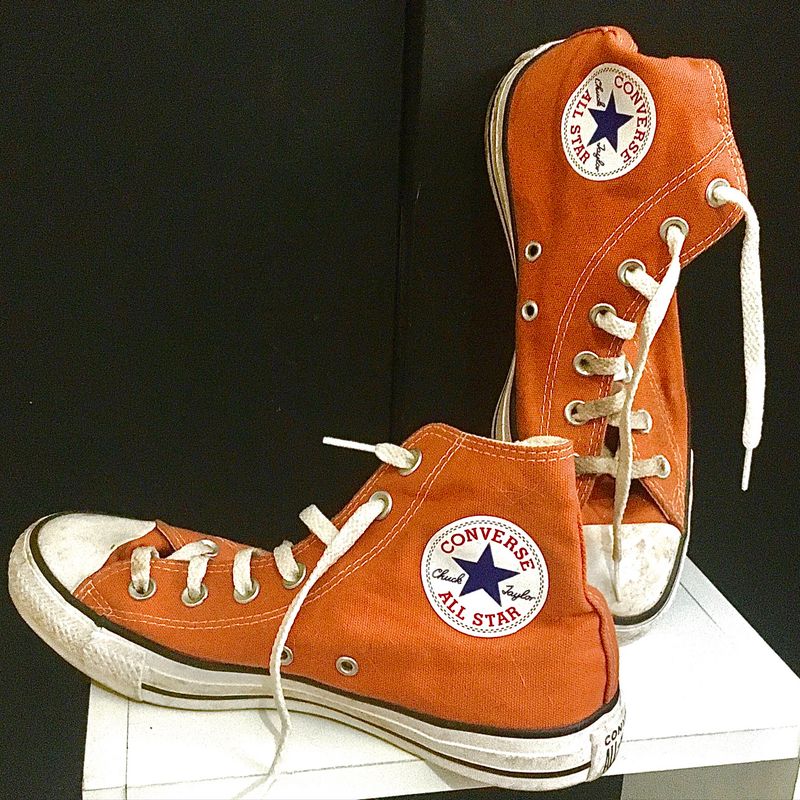 Tênis All All Star Cano Alto Laranja Cano Longo TÃªnis All Star