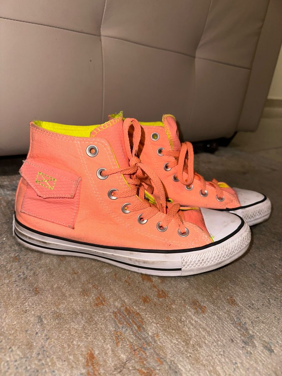 All star best sale laranja neon