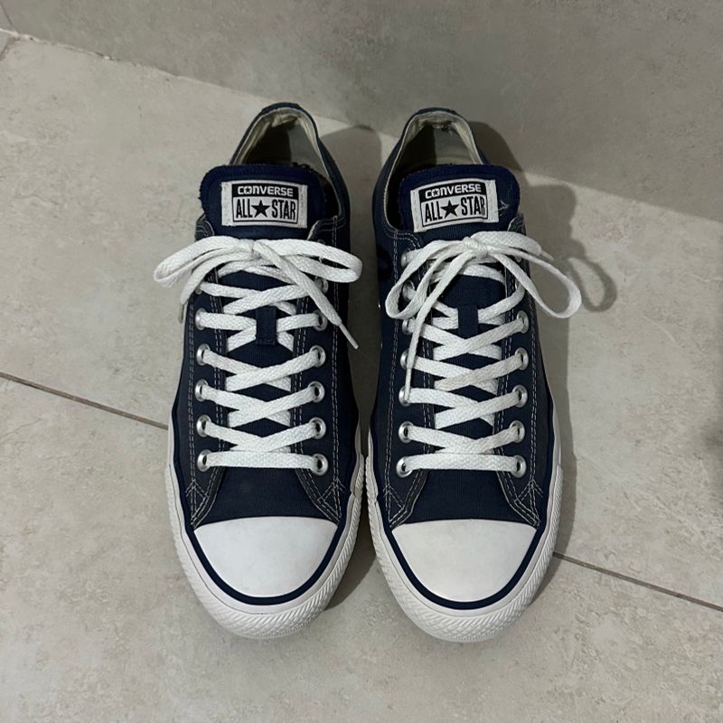 All Star Original Azul Tênis Casual Cadarço Branco Masculino