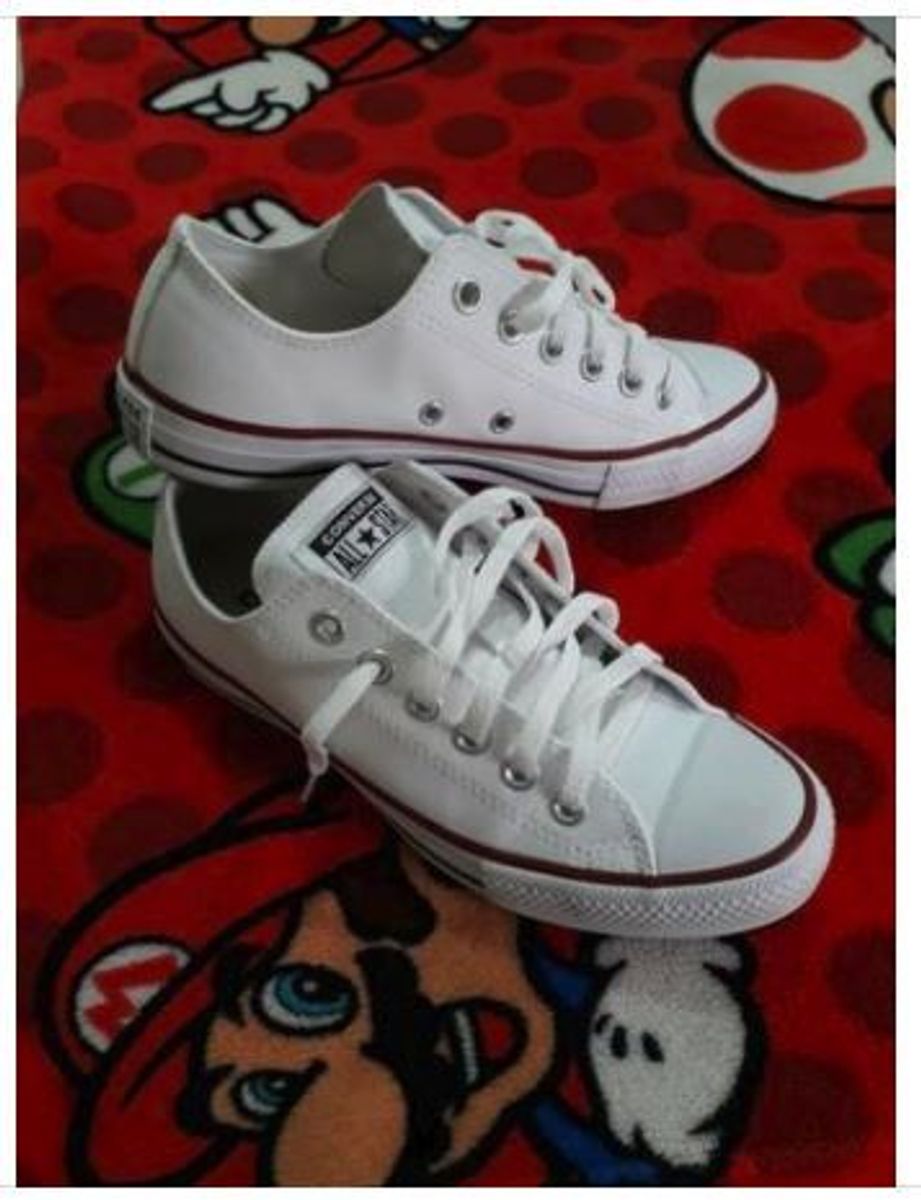 all star branco couro 36