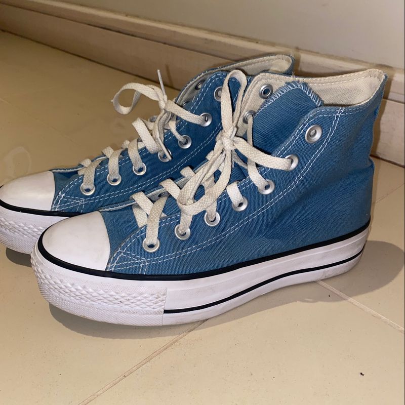 All Star Preto Cano Alto Plataforma | Tênis Feminino Converse Usado  87594439 | enjoei