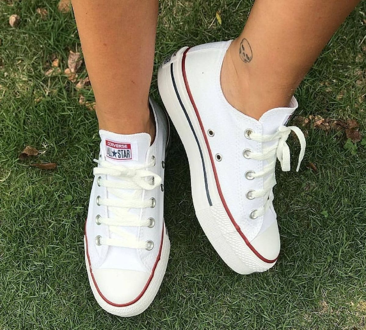 converse branco de couro