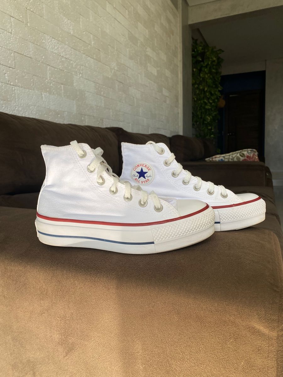 All star fashion plataforma cano alto branco